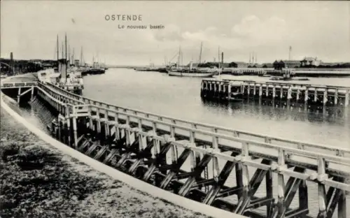 Ak Ostende Westflandern, Blick zum Zeppelin