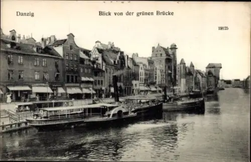 Ak Gdańsk Danzig, Blick von der grünen Brücke