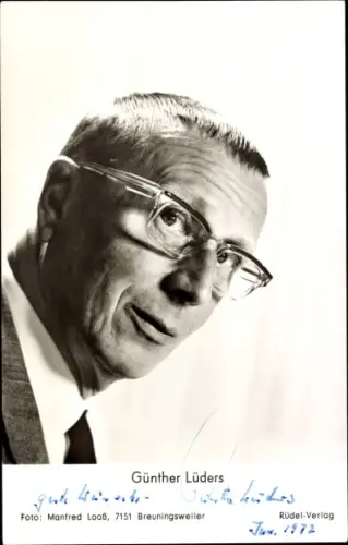 Ak Schauspieler Günter Lüders, Portrait, Autogramm