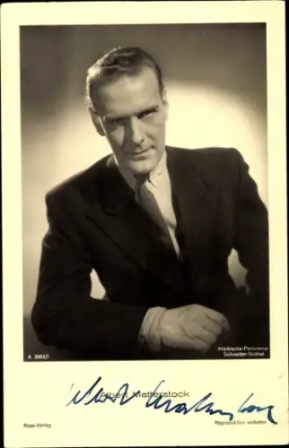 Ak Schauspieler Albert Matterstock, Portrait, Ross 3063/1