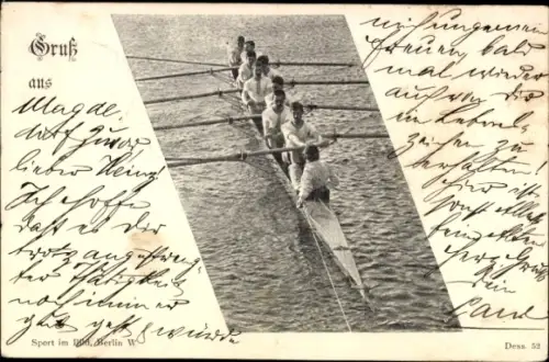 Ak Ruderboot, Achter, Rudern