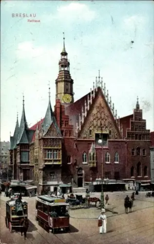 Ak Wrocław Breslau Schlesien, Rathaus