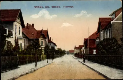 Ak Wołów Wohlau Schlesien, Feldstraße