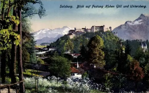 Ak Salzburg in Österreich,  Festung Hohen Göll, Untersberg, Berge, Natur