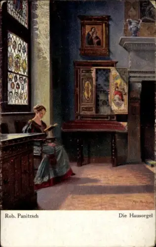 Künstler Ak Panitzsch, Rob., Die Hausorgel