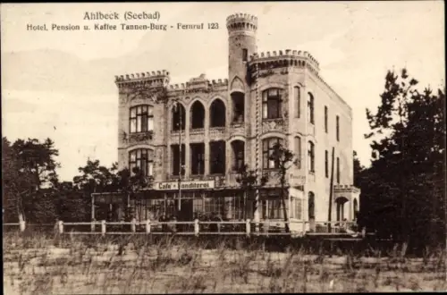 Ak Ostseebad Ahlbeck Heringsdorf auf Usedom, Hotel, Pension und Kaffee Tannenburg