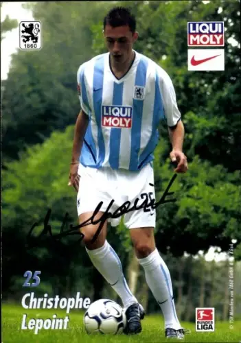 Autogrammkarte Fußballer Christophe Lepoint, TSV 1860 München, Autogramm