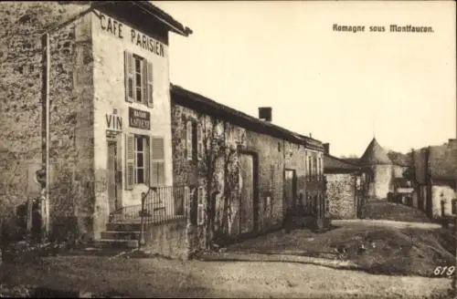Ak Romagne sous Montfaucon Lothringen Meuse, Café Parisien