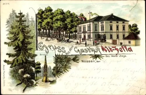 Litho Nossen in Sachsen, Gasthof Alt-Zella, Säule