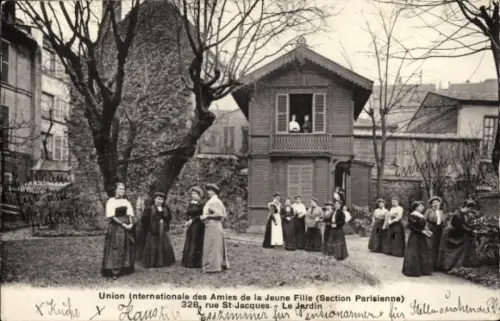 Ak Paris V, Rue St-Jacques, Internationale Union der Freunde des jungen Mädchens, Garten