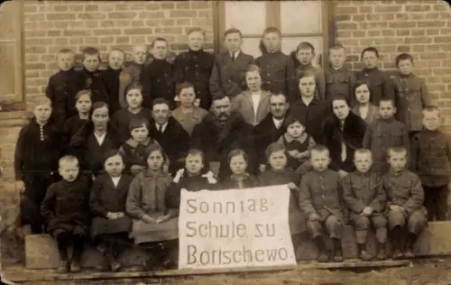 Foto Ak Borischewo Polen, Schule, Schulklasse