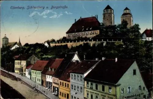 Ak Eilenburg Mulde, Schloßberg und Bergstraße, Türme, Zementlager