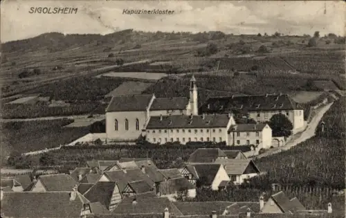 Ak Sigolsheim Siegolsheim Elsass Haut Rhin, Panorama, Kapuzinerkloster