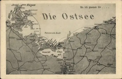 Landkarten Ak Pommern, Ostsee, Pommersche Bucht
