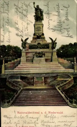 Ak Rüdesheim am Rhein, Niederwald Nationaldenkmal