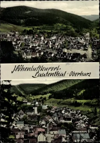 Ak Lautenthal Langelsheim im Oberharz, Luftaufnahmen, Panorama