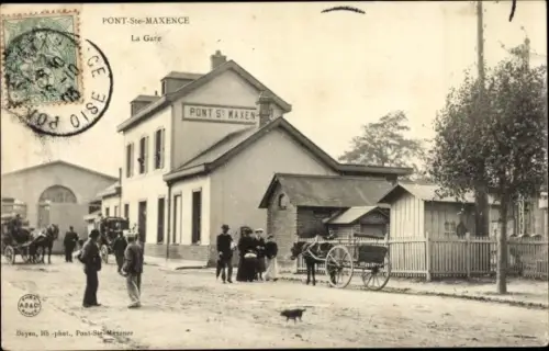 Ak Pont Sainte Maxence Oise, La Gare
