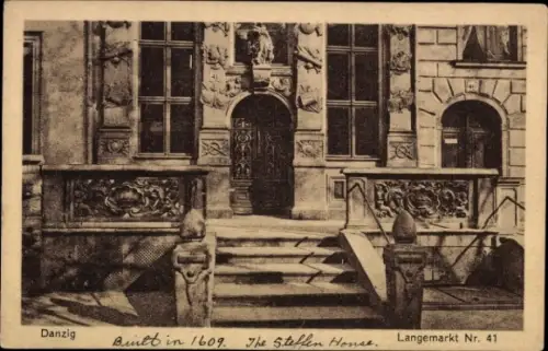 Ak Gdańsk Danzig, Langemarkt Nummer 41, Eingang
