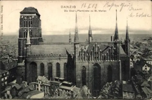 Ak Gdańsk Danzig, Ober Pfarrkirche zu Sankt Marien