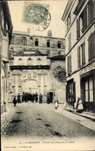 Ak Saint Maixent Deux Sevres, Entree de la Caserne Canclaux