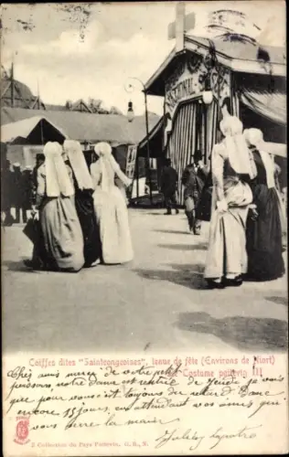 Ak Niort environs Deux Sèvres, Coiffes dite Sainteongeoises, tenue de fete