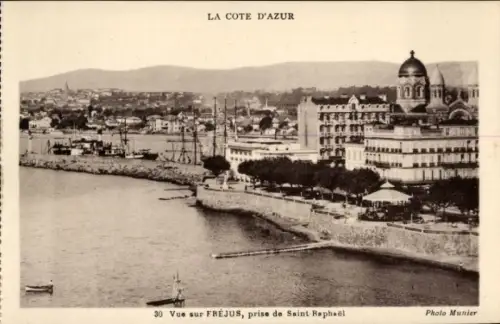 Ak Fréjus Var, Gesamtansicht von Saint-Raphaël aus