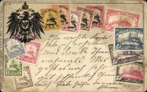 Präge Briefmarken Ak Deutsch Südwestafrika, Wappen, Ottmar Zieher