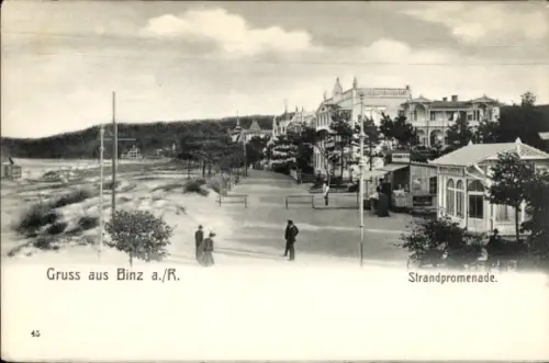 Ak Ostseebad Binz auf Rügen, Strandpromenade
