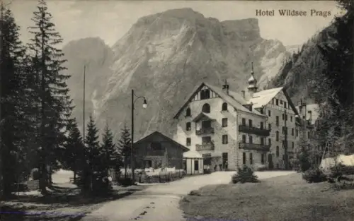 Ak Braies Prags Südtirol, Lago di Braies, Pragser Wildsee, Hotel Wildsee