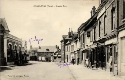 Ak Charleval Eure, Grande Rue