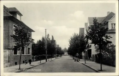 Ak Genthin am Elbe Havel Kanal, Bahnhofstraße