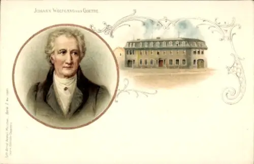 Litho Schriftsteller Johann Wolfgang von Goethe, Goethehaus