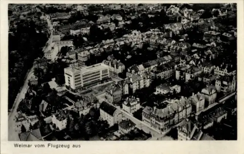 Ak Weimar in Thüringen, Goethe, Luftaufnahme