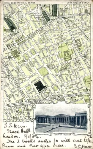 Stadtplan Ak London City England, British Museum