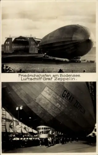 Ak Friedrichshafen am Bodensee, Luftschiff Graf Zeppelin, Luftschiffhalle
