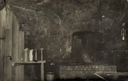 Foto Ak Witry lès Reims Marne, Küche im Feldlazarett 15 Meter unter der Erde, 1916, 1. WK