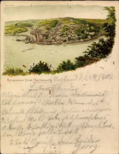 Ak Kingswear Devon England, Panorama, Dartmouth