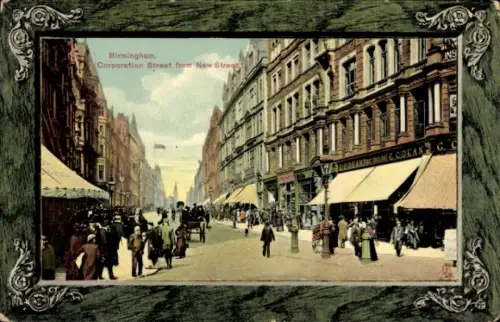 Passepartout Ak Birmingham West Midlands England, Corporation Street from New Street