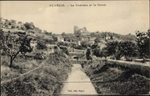 Ak Peyruis Alpes de Haute Provence, Le Chateau et le Canal