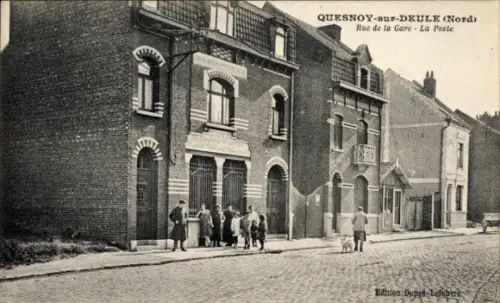 CPA Quesnoy-sur-Deûle-Nord, Rue de la Gare, La Poste