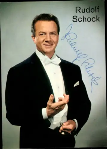 Autogrammkarte Opernsänger Rudolf Schock, Portrait, Autogramm
