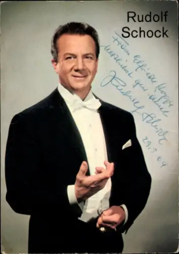Autogrammkarte Kammersänger Rudolf Schock, Portrait, Autogramm