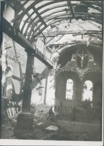 Foto Malancourt Lothringen Meuse, Zerstörte Kirche, I. WK