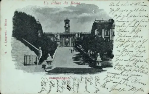 Mondschein Ak Roma Rom Lazio, Campidoglio