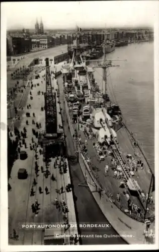 Ak Bordeaux Gironde, Hafen, Schiff, Luftbild