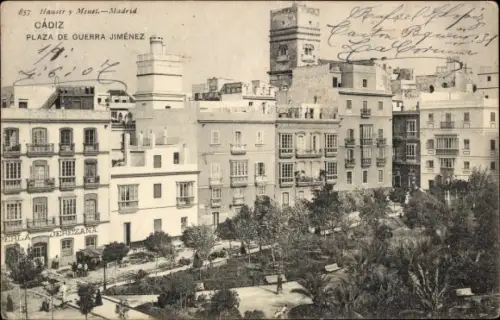 Ak Cádiz Andalusien, Plaza de Guerra Jimenez