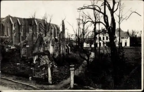 Foto Ak Zonnebeke Zonnebeeke Zonnebecke Westflandern, Kriegszerstörung I. WK