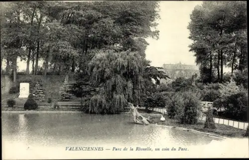Ak Valenciennes Nord, Parc de la Rhonelle, un coin du Parc