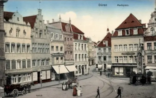 Ak Düren im Rheinland, Markplatz