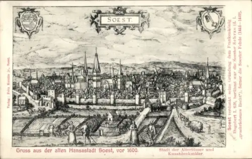 Künstler Ak Soest in Westfalen, alte Hansastadt vor 1600, Wappen
